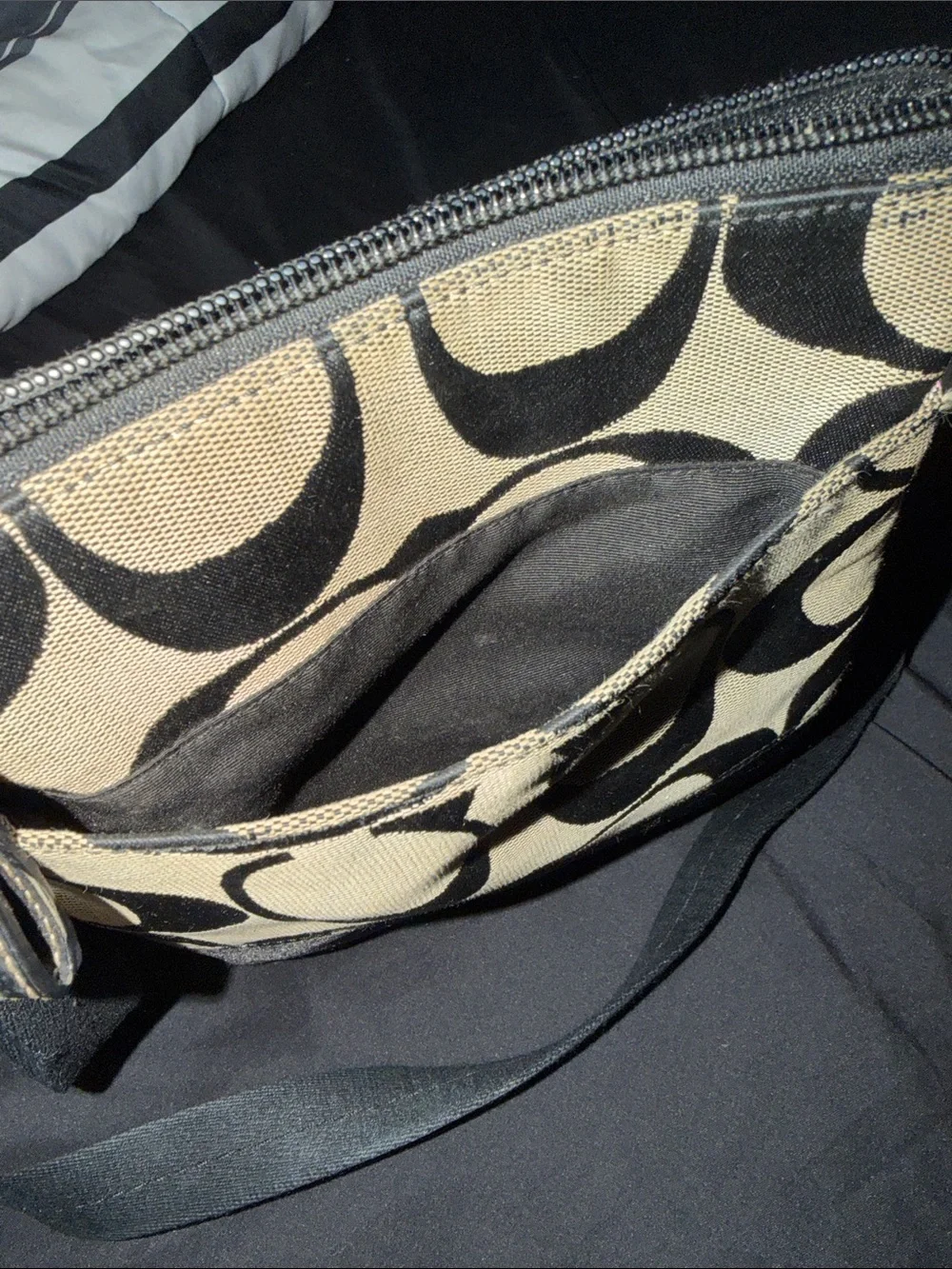 Coach Men’s Signature Canvas Messenger in Tan and Black